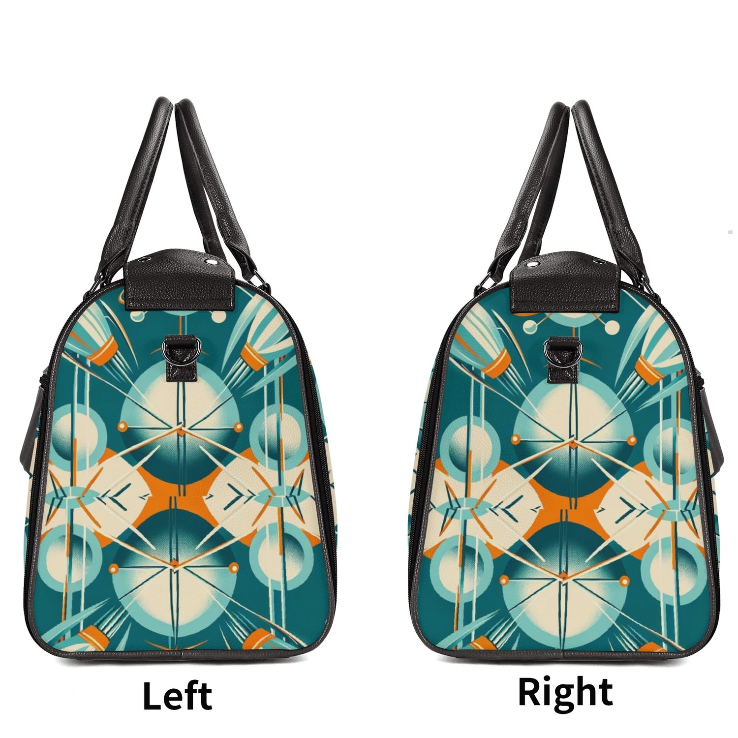 Mid Mod Retro Teal Space Age MCM Duffle Bag Foldable Travel Bag - Mid Century Modern Gal