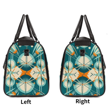 Mid Mod Retro Teal Space Age MCM Duffle Bag Foldable Travel Bag - Mid Century Modern Gal