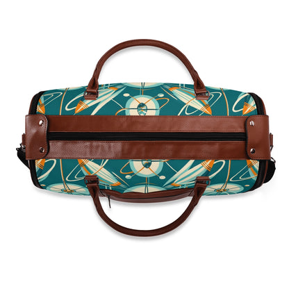 Mid Mod Retro Teal Space Age MCM Duffle Bag Foldable Travel Bag - Mid Century Modern Gal