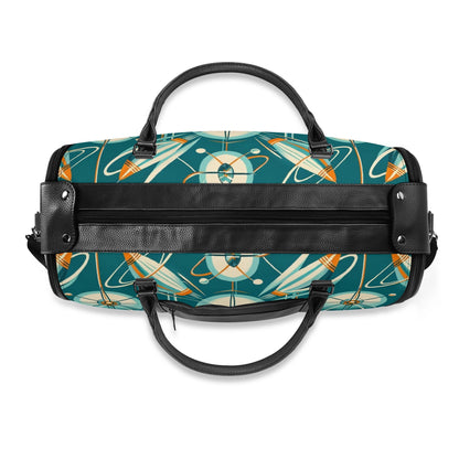 Mid Mod Retro Teal Space Age MCM Duffle Bag Foldable Travel Bag - Mid Century Modern Gal