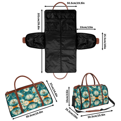 Mid Mod Retro Teal Space Age MCM Duffle Bag Foldable Travel Bag - Mid Century Modern Gal