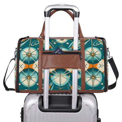 Mid Mod Retro Teal Space Age MCM Duffle Bag Foldable Travel Bag - Mid Century Modern Gal