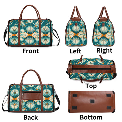 Mid Mod Retro Teal Space Age MCM Duffle Bag Foldable Travel Bag - Mid Century Modern Gal