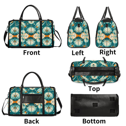 Mid Mod Retro Teal Space Age MCM Duffle Bag Foldable Travel Bag - Mid Century Modern Gal