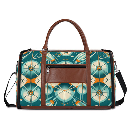 Mid Mod Retro Teal Space Age MCM Duffle Bag Foldable Travel Bag - Mid Century Modern Gal