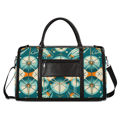 Mid Mod Retro Teal Space Age MCM Duffle Bag Foldable Travel Bag - Mid Century Modern Gal