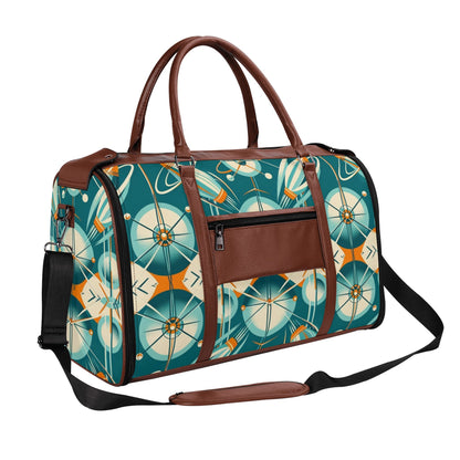 Mid Mod Retro Teal Space Age MCM Duffle Bag Foldable Travel Bag - Mid Century Modern Gal