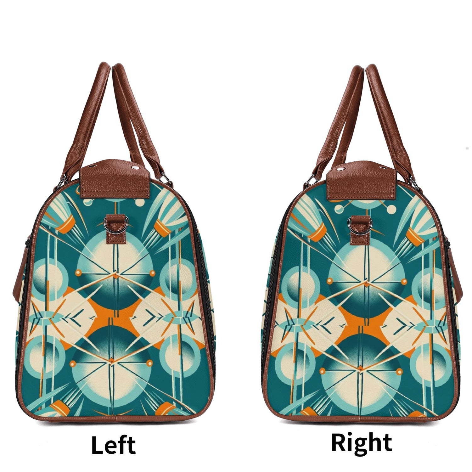 Mid Mod Retro Teal Space Age MCM Duffle Bag Foldable Travel Bag - Mid Century Modern Gal