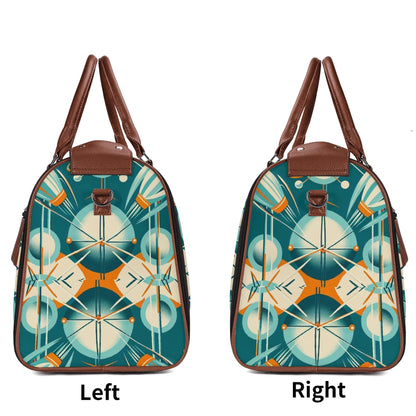 Mid Mod Retro Teal Space Age MCM Duffle Bag Foldable Travel Bag - Mid Century Modern Gal