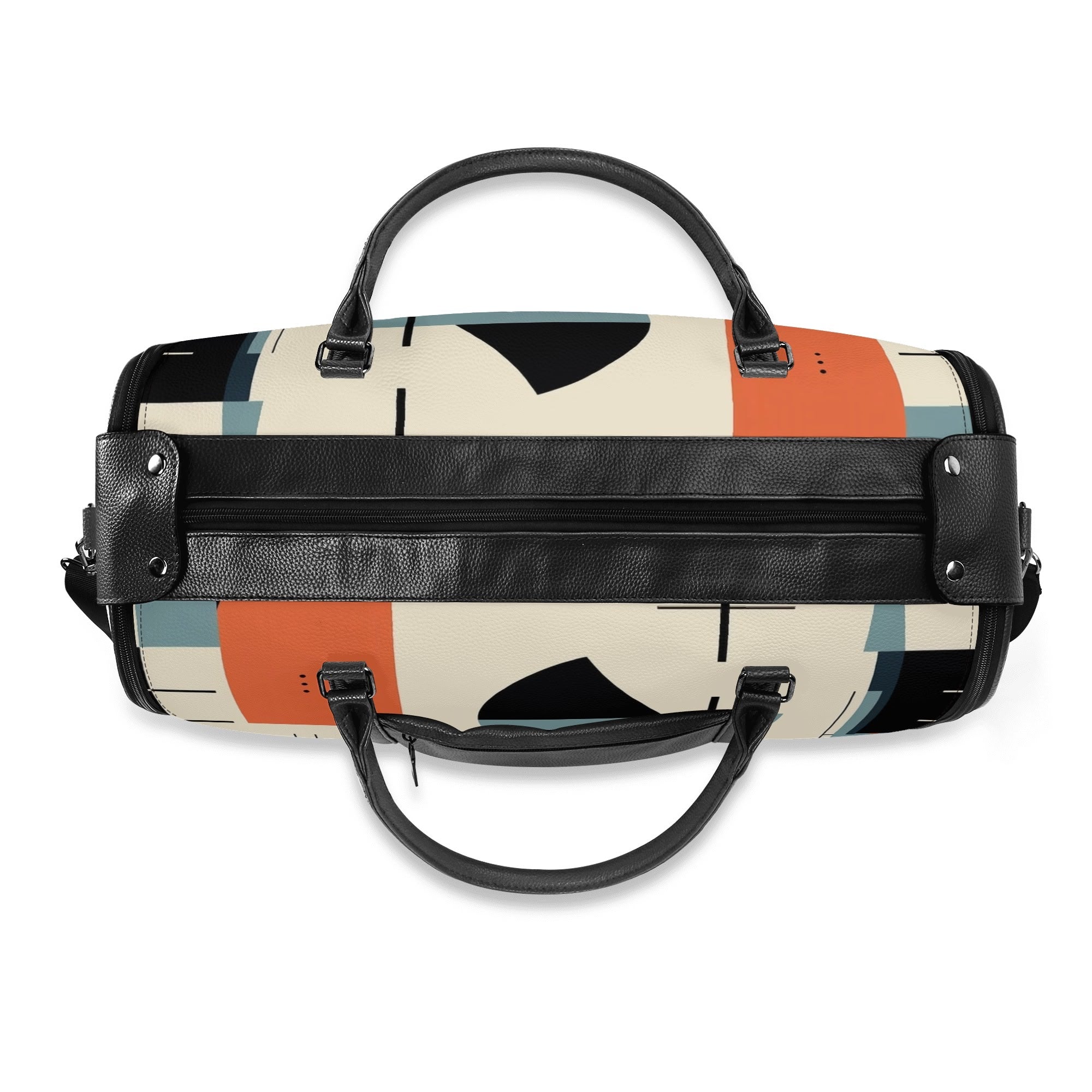 Mid Century Modern Bauhaus Mens Travel Duffle Bag, Trifold Designed MCM Foldable Travel Bag - Mid Century Modern Gal