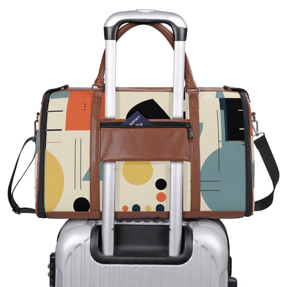 Mid Century Modern Bauhaus Mens Travel Duffle Bag, Trifold Designed MCM Foldable Travel Bag - Mid Century Modern Gal