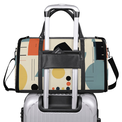 Mid Century Modern Bauhaus Mens Travel Duffle Bag, Trifold Designed MCM Foldable Travel Bag - Mid Century Modern Gal