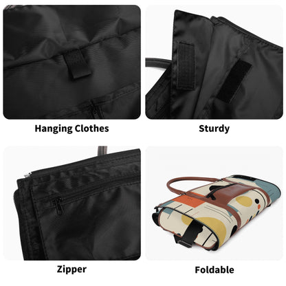 Mid Century Modern Bauhaus Mens Travel Duffle Bag, Trifold Designed MCM Foldable Travel Bag - Mid Century Modern Gal