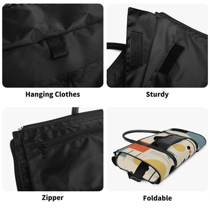 Mid Century Modern Bauhaus Mens Travel Duffle Bag, Trifold Designed MCM Foldable Travel Bag - Mid Century Modern Gal