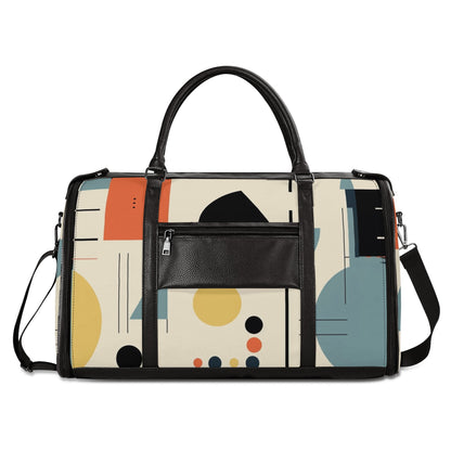 Mid Century Modern Bauhaus Mens Travel Duffle Bag, Trifold Designed MCM Foldable Travel Bag - Mid Century Modern Gal