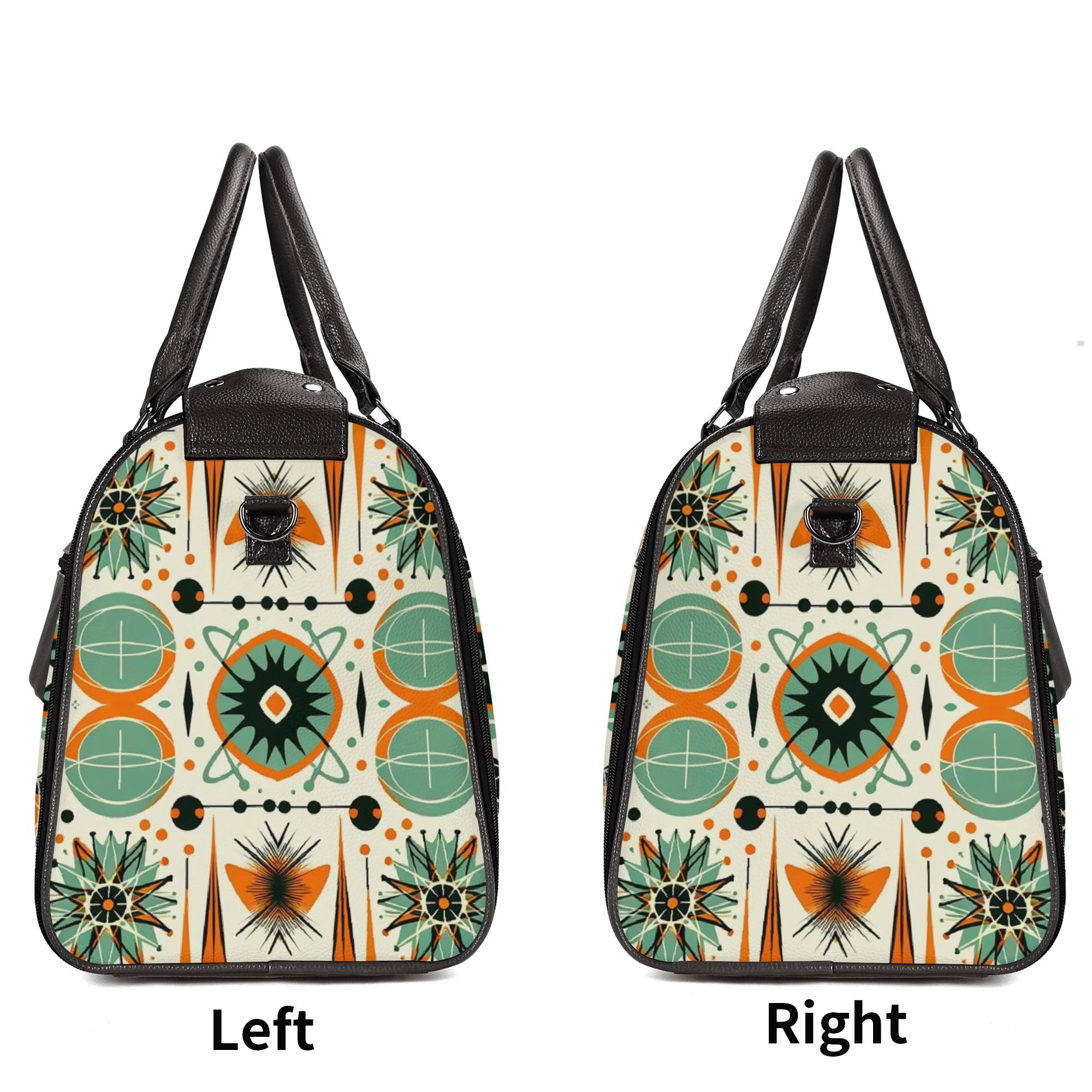 Atomic Space Cat, Mid Century Modern Space Age Duffle Bag Foldable Travel Bag - Mid Century Modern Gal