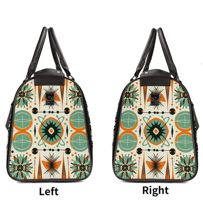 Atomic Space Cat, Mid Century Modern Space Age Duffle Bag Foldable Travel Bag - Mid Century Modern Gal