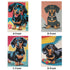 Dachshund Weiner Dog,  Retro Doxie Lover, Kitchen Bath Hand Towels - Mid Century Modern Gal