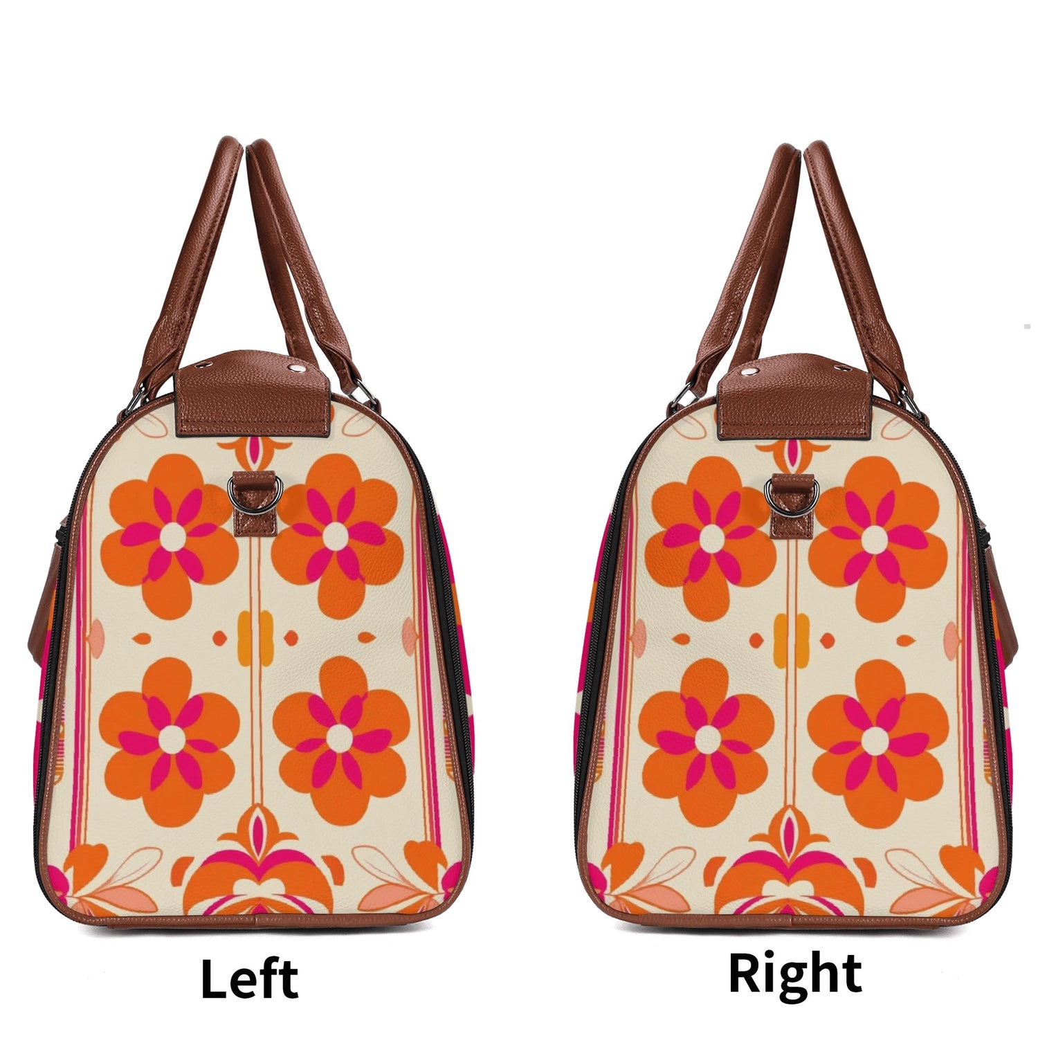 Mid Mod Travel Trifold Bag, 50s Poodle, Hot Pink Orange Kitschy MCM Travel Vibes - Mid Century Modern Gal