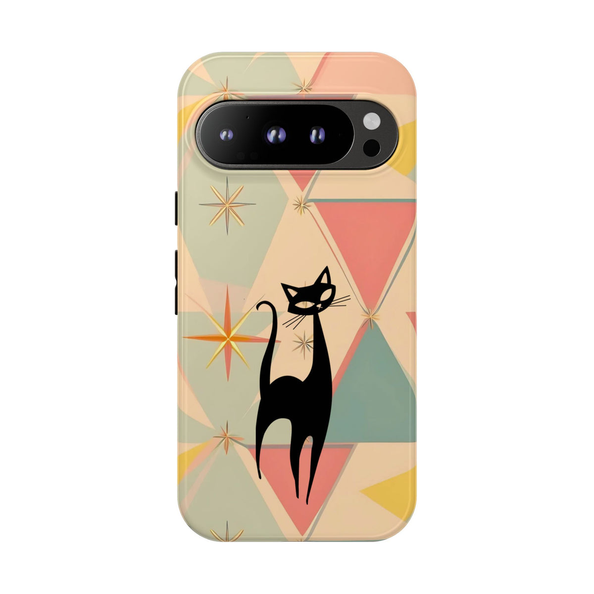 Atomic Cat Mid Mod Retro Cat Phone Case | Tough Cases with Vintage Vibe | Ideal for Cat Lovers
