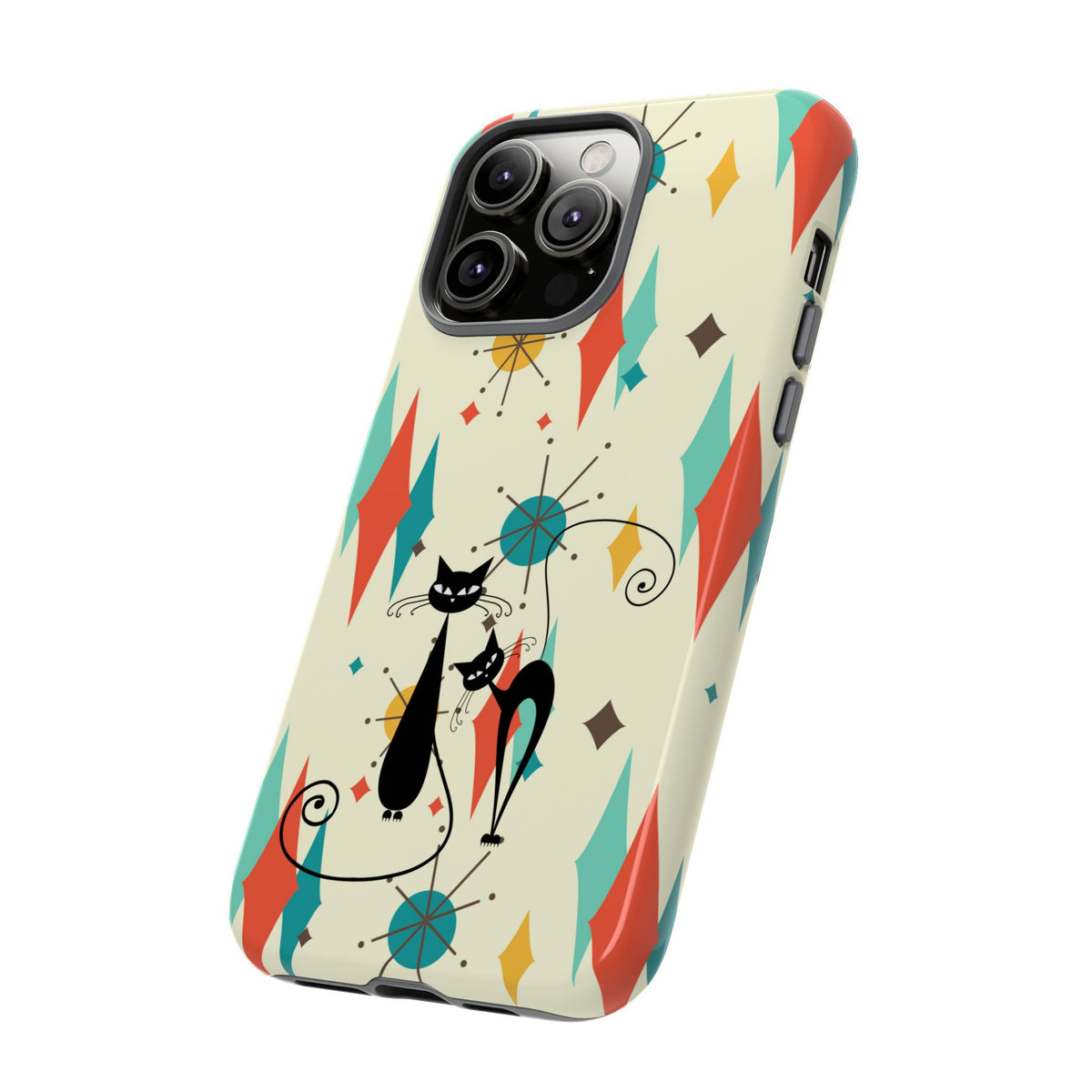 Atomic Kitty Cat, Mid Mod Franciscan Pattern, Kitsch Tough Phone Cases