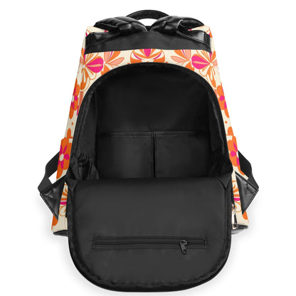 Atomic 50s Kitschy Poodle, Hot Pink Orange  Mid Mod  Travel Daypack Anti-theft Backpack - Mid Century Modern Gal