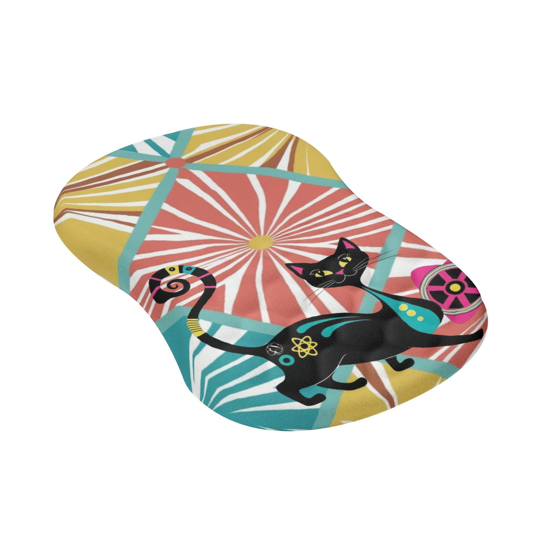 Atomic Cat Mid Mod Colorful Fun And Comfortable Mouse Pad Wrist Support Wrist Rest for Office &amp; Home - Mid Century Modern Gal
