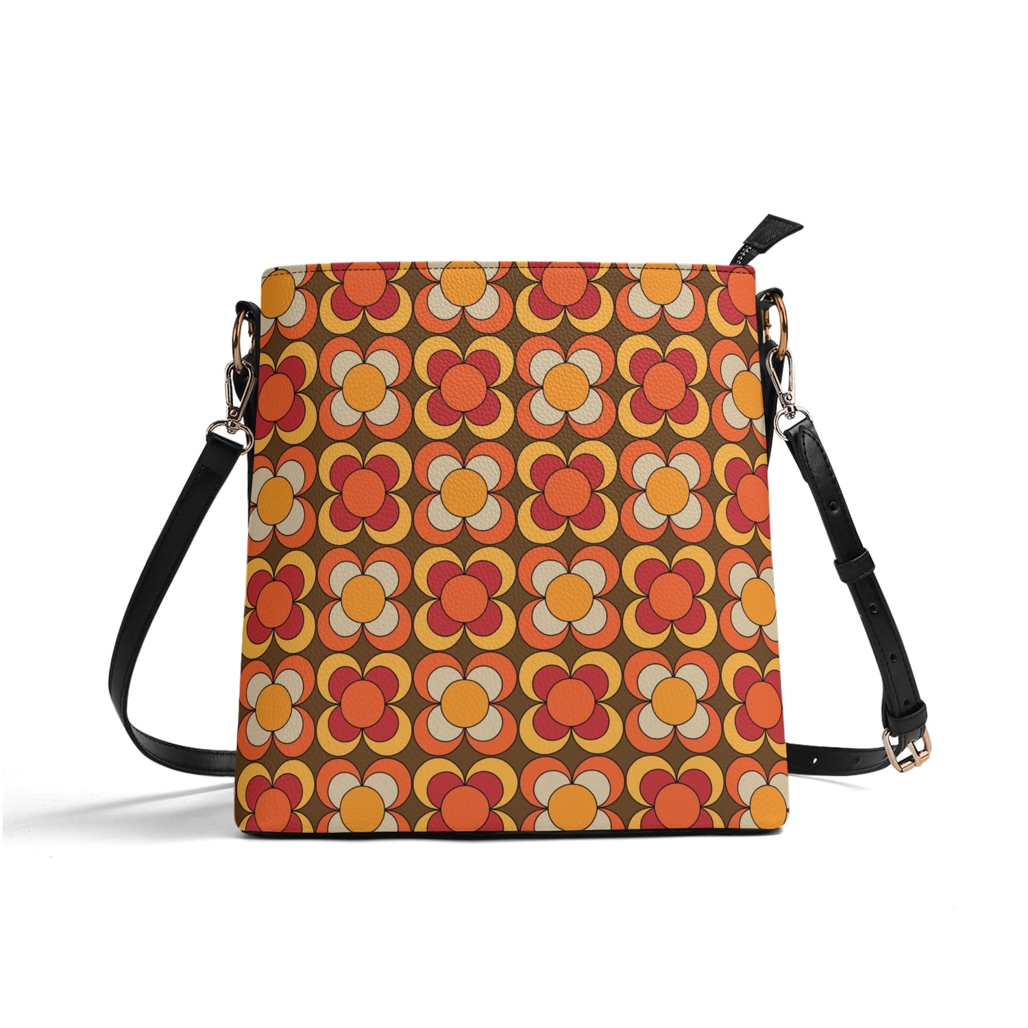 Retro Summer Vibes, Mid Mod Floral Funky Fun Boho Bucket Bag - Mid Century Modern Gal