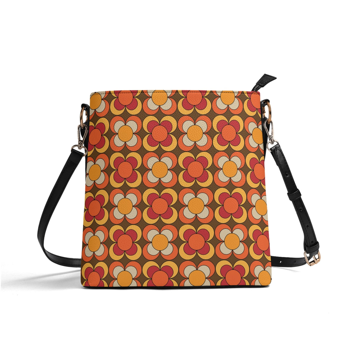 Retro Summer Vibes, Mid Mod Floral Funky Fun Boho Bucket Bag - Mid Century Modern Gal