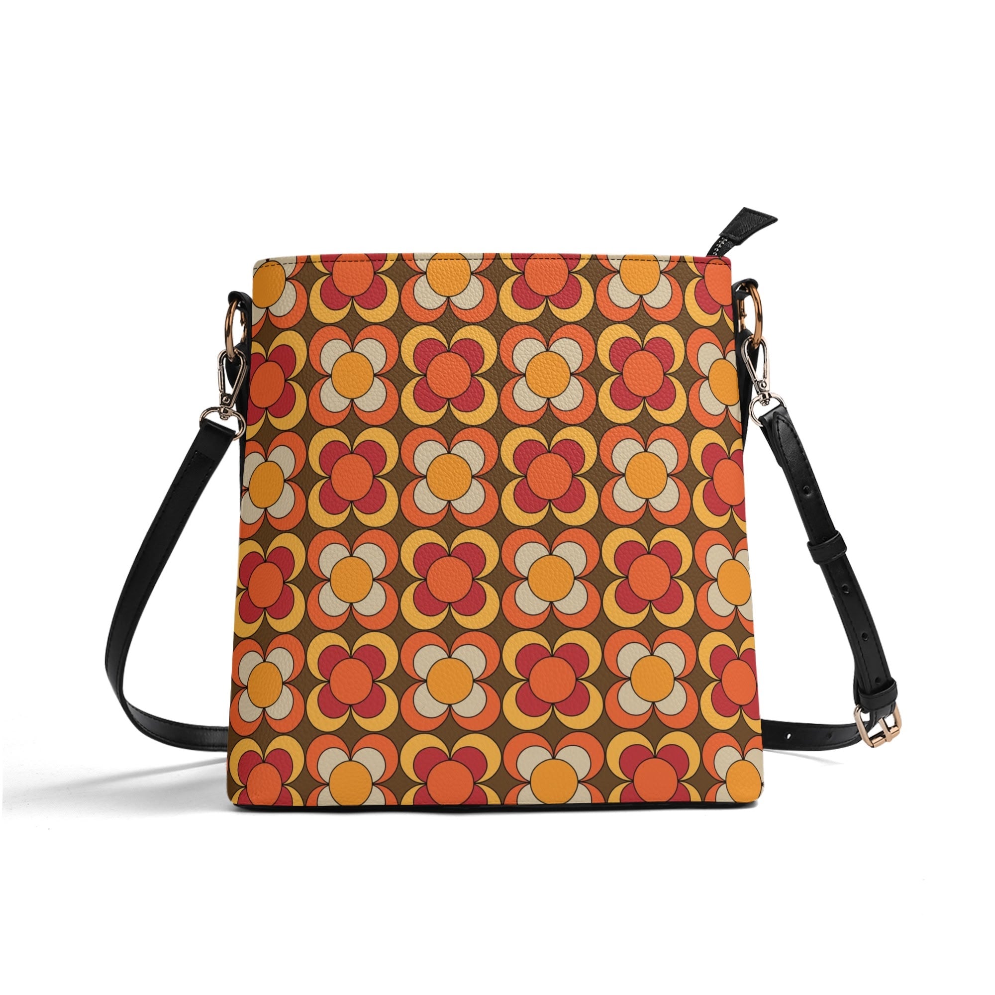 Retro Summer Vibes, Mid Mod Floral Funky Fun Boho Bucket Bag - Mid Century Modern Gal