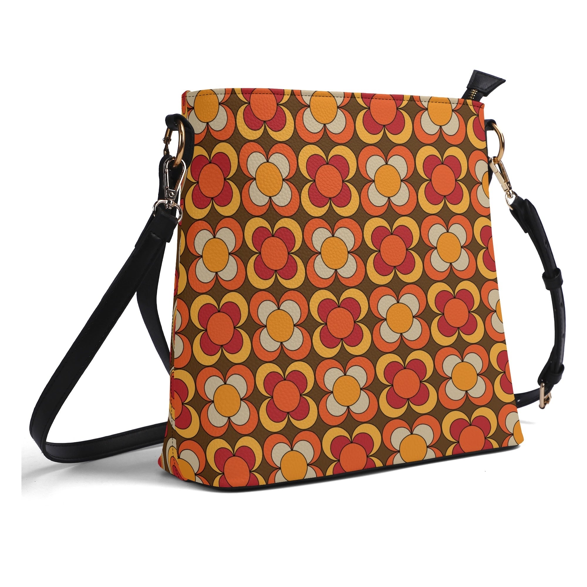 Retro Summer Vibes, Mid Mod Floral Funky Fun Boho Bucket Bag - Mid Century Modern Gal