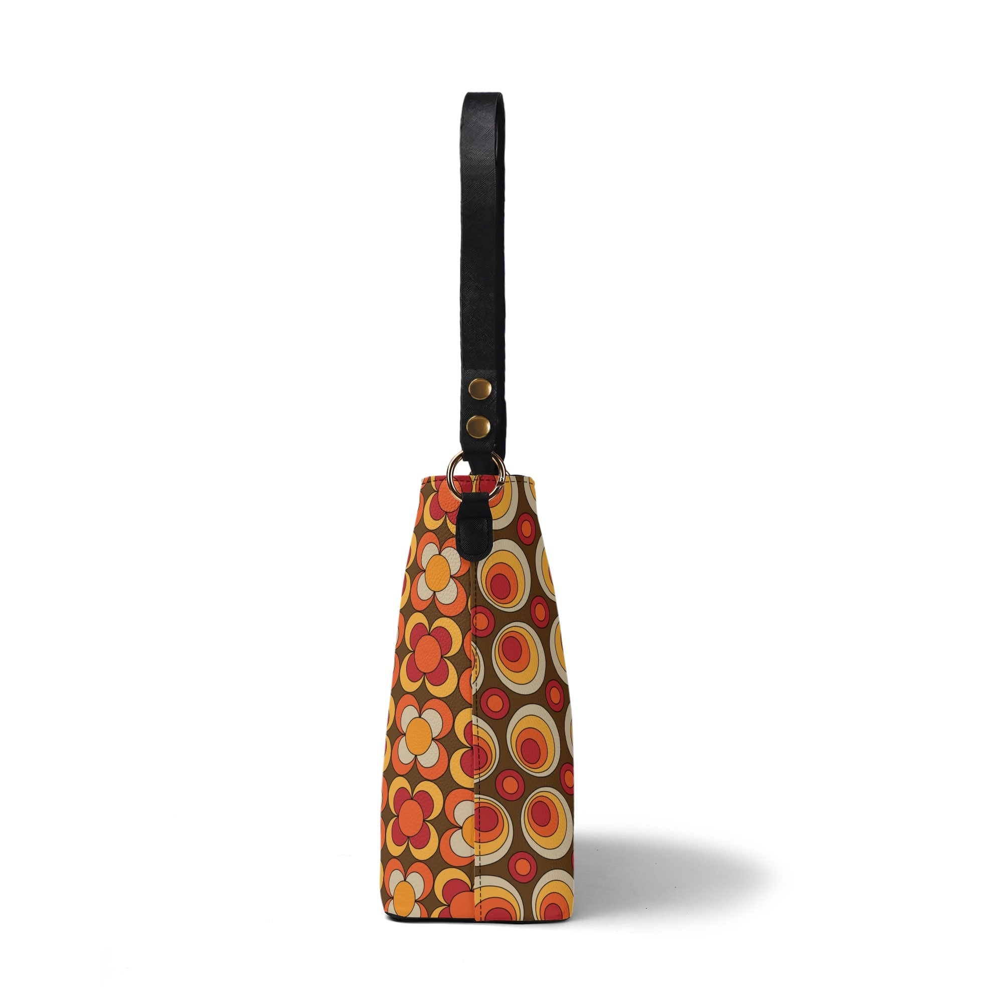 Retro Summer Vibes, Mid Mod Floral Funky Fun Boho Bucket Bag - Mid Century Modern Gal