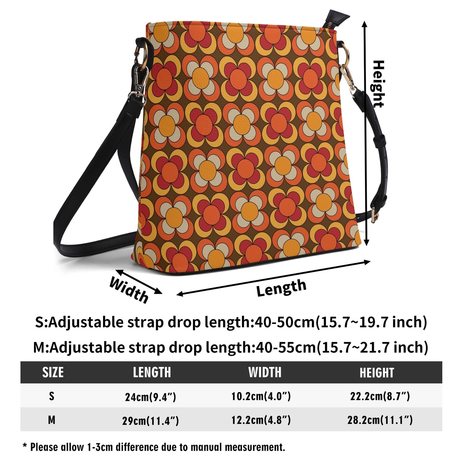 Retro Summer Vibes, Mid Mod Floral Funky Fun Boho Bucket Bag - Mid Century Modern Gal