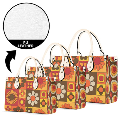 Retro 70s Summer Vibes Flower Power Hipster Funky Fun Handbag, Shoulder Bag - Mid Century Modern Gal
