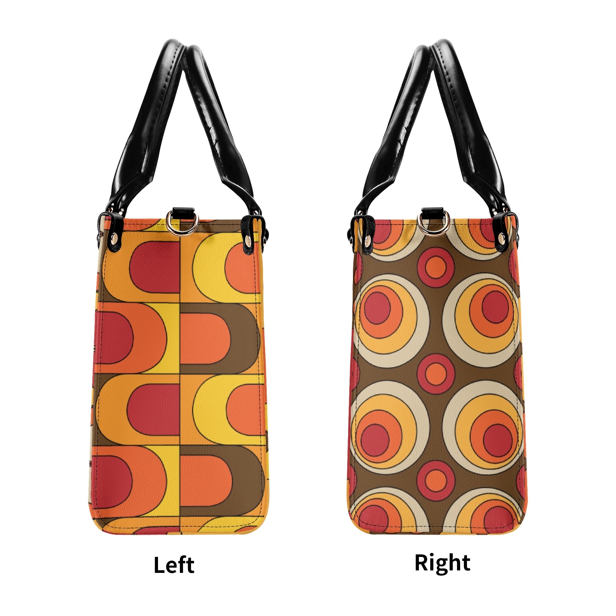 Retro 70s Summer Vibes Flower Power Hipster Funky Fun Handbag, Shoulder Bag - Mid Century Modern Gal