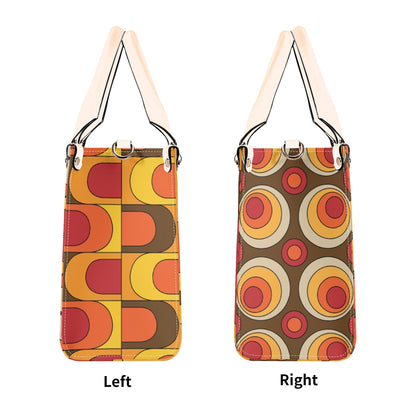 Retro 70s Summer Vibes Flower Power Hipster Funky Fun Handbag, Shoulder Bag - Mid Century Modern Gal