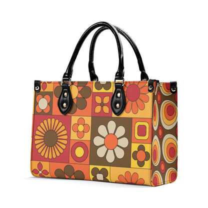 Retro 70s Summer Vibes Flower Power Hipster Funky Fun Handbag, Shoulder Bag - Mid Century Modern Gal