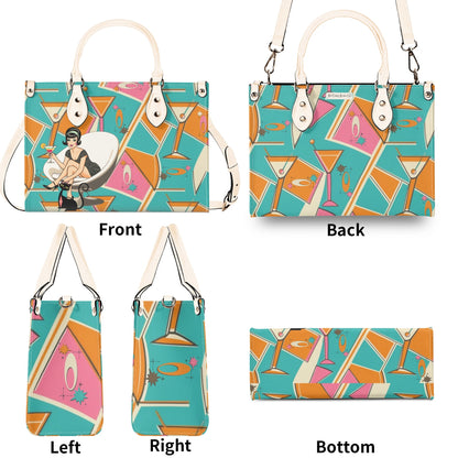 Mid Century Modern Gal Signature Cocktail Bag, Atomic Cat, Atomic Kitschy Handbag, Shoulder Bag - Mid Century Modern Gal
