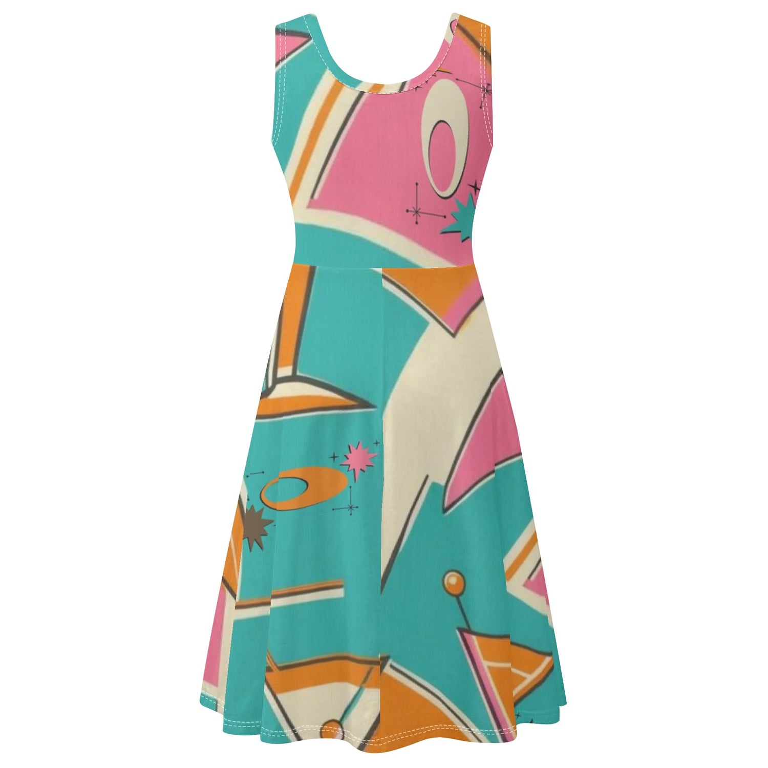 Kitschy Mod Atomic Cocktail Retro Summer Vibes Party Dress L Kitschy Mod Atomic Cocktail Retro Summer Vibes Party Dress L