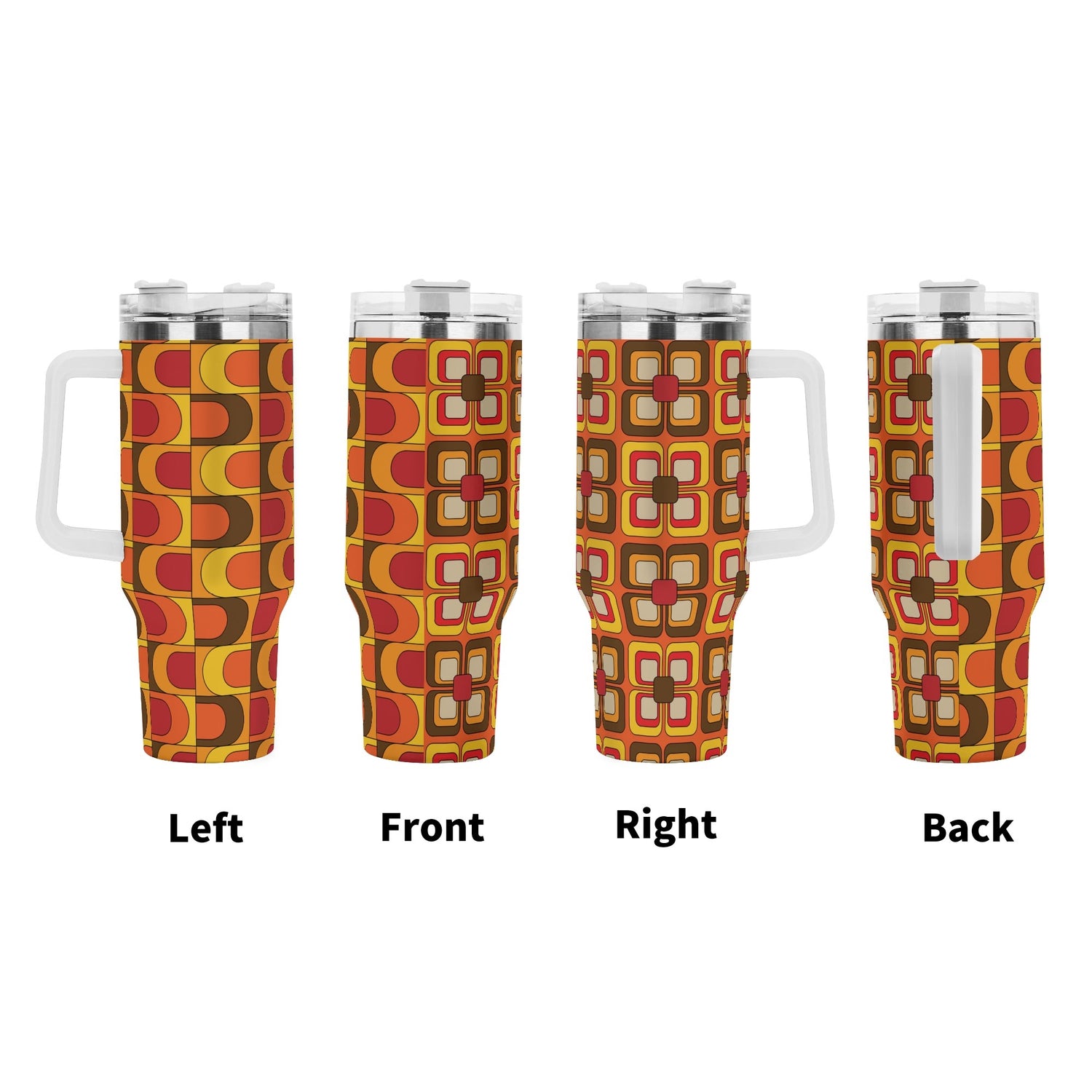 Retro Summer Love, 70s Blast Mid Mod Stainless Steel Tumbler - Mid Century Modern Gal