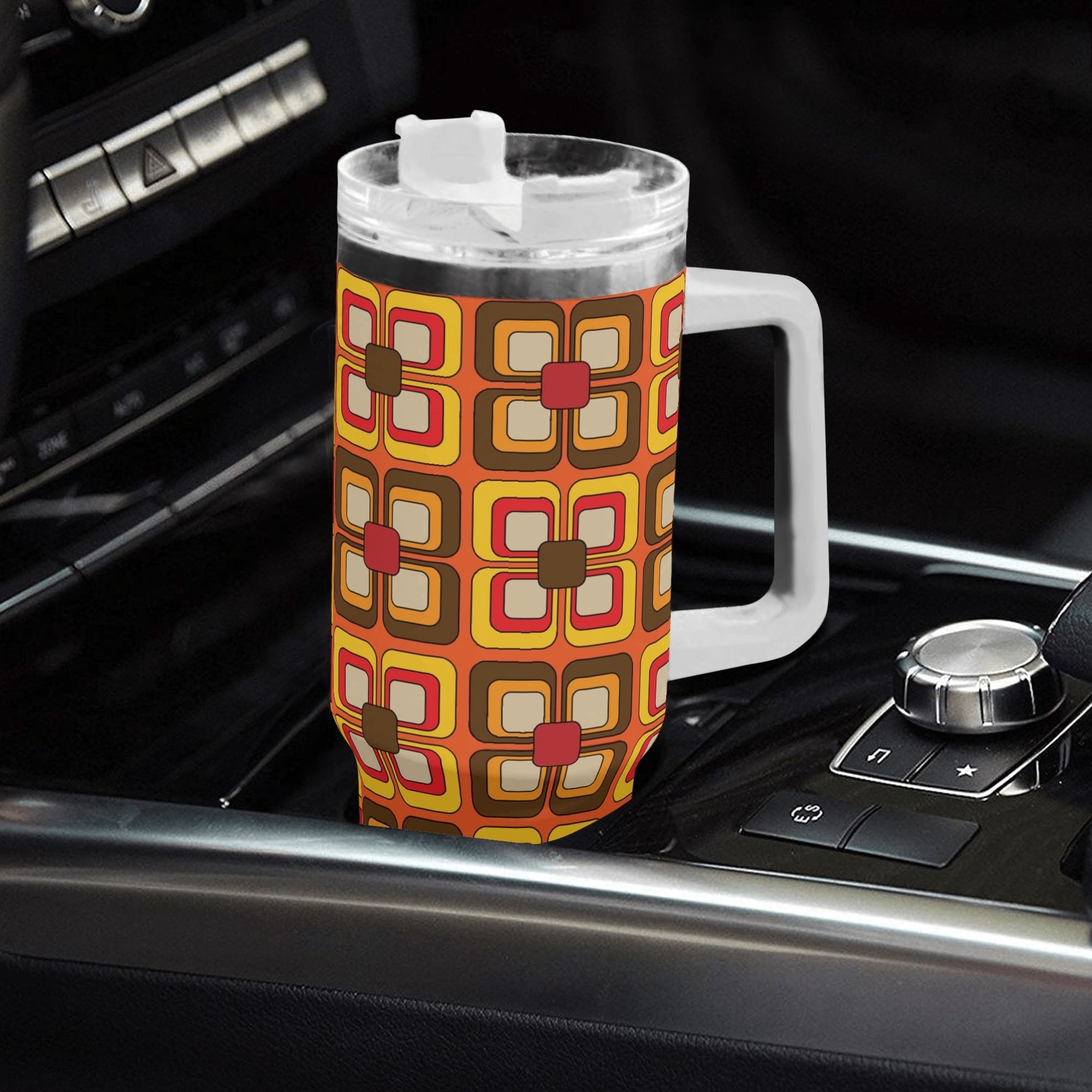 Retro Summer Love, 70s Blast Mid Mod Stainless Steel Tumbler - Mid Century Modern Gal