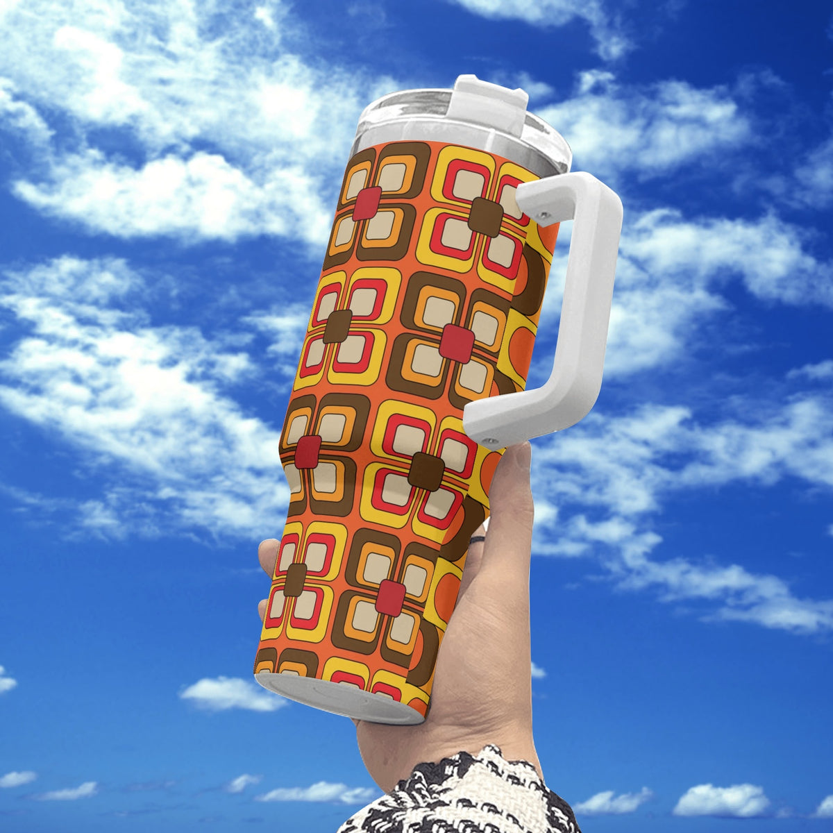 Retro Summer Love, 70s Blast Mid Mod Stainless Steel Tumbler - Mid Century Modern Gal
