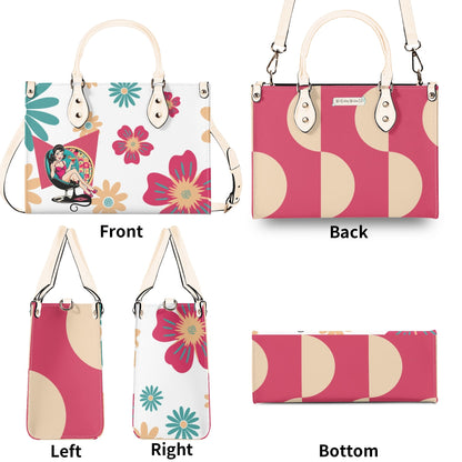 Mid Century Modern Gal Signature Atomic Cat,  Floral Spring Summer Handbag, Shoulder Bag - Mid Century Modern Gal