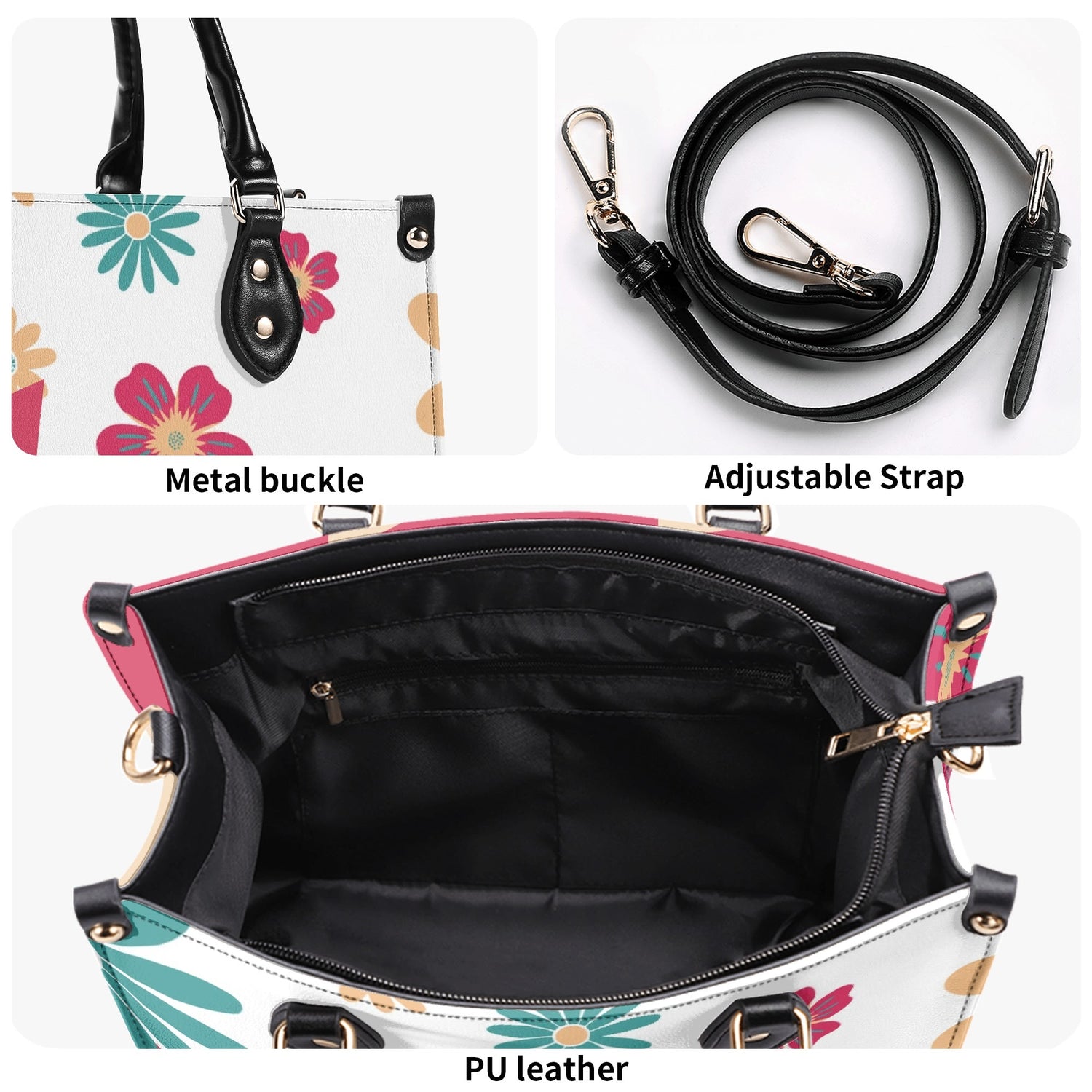 Mid Century Modern Gal Signature Atomic Cat,  Floral Spring Summer Handbag, Shoulder Bag - Mid Century Modern Gal
