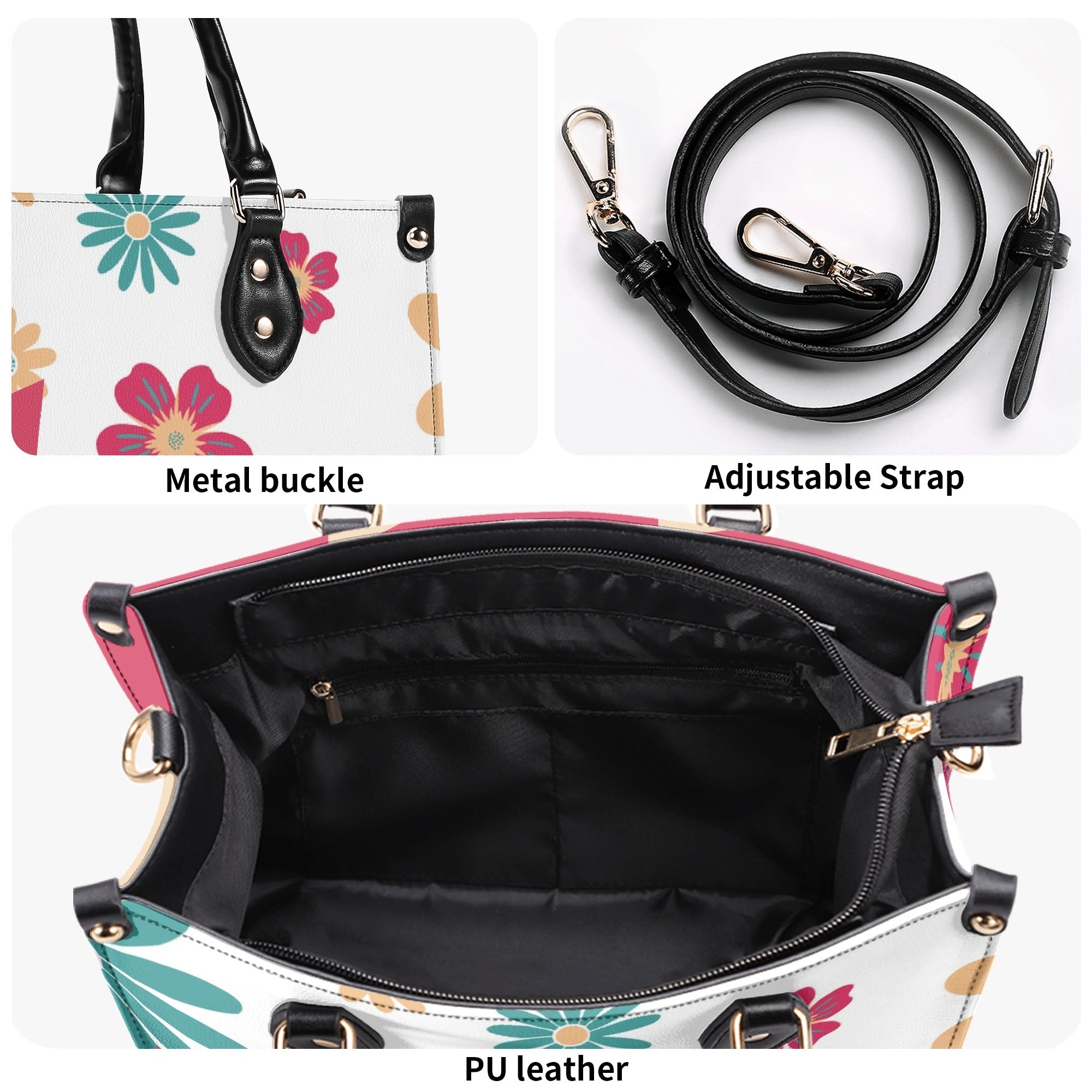 Mid Century Modern Gal Signature Atomic Cat,  Floral Spring Summer Handbag, Shoulder Bag - Mid Century Modern Gal