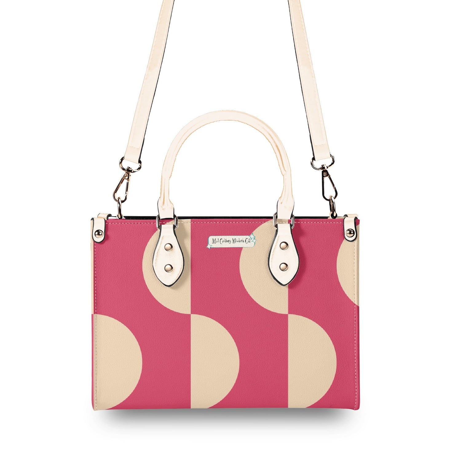 Mid Century Modern Gal Signature Atomic Cat,  Floral Spring Summer Handbag, Shoulder Bag - Mid Century Modern Gal
