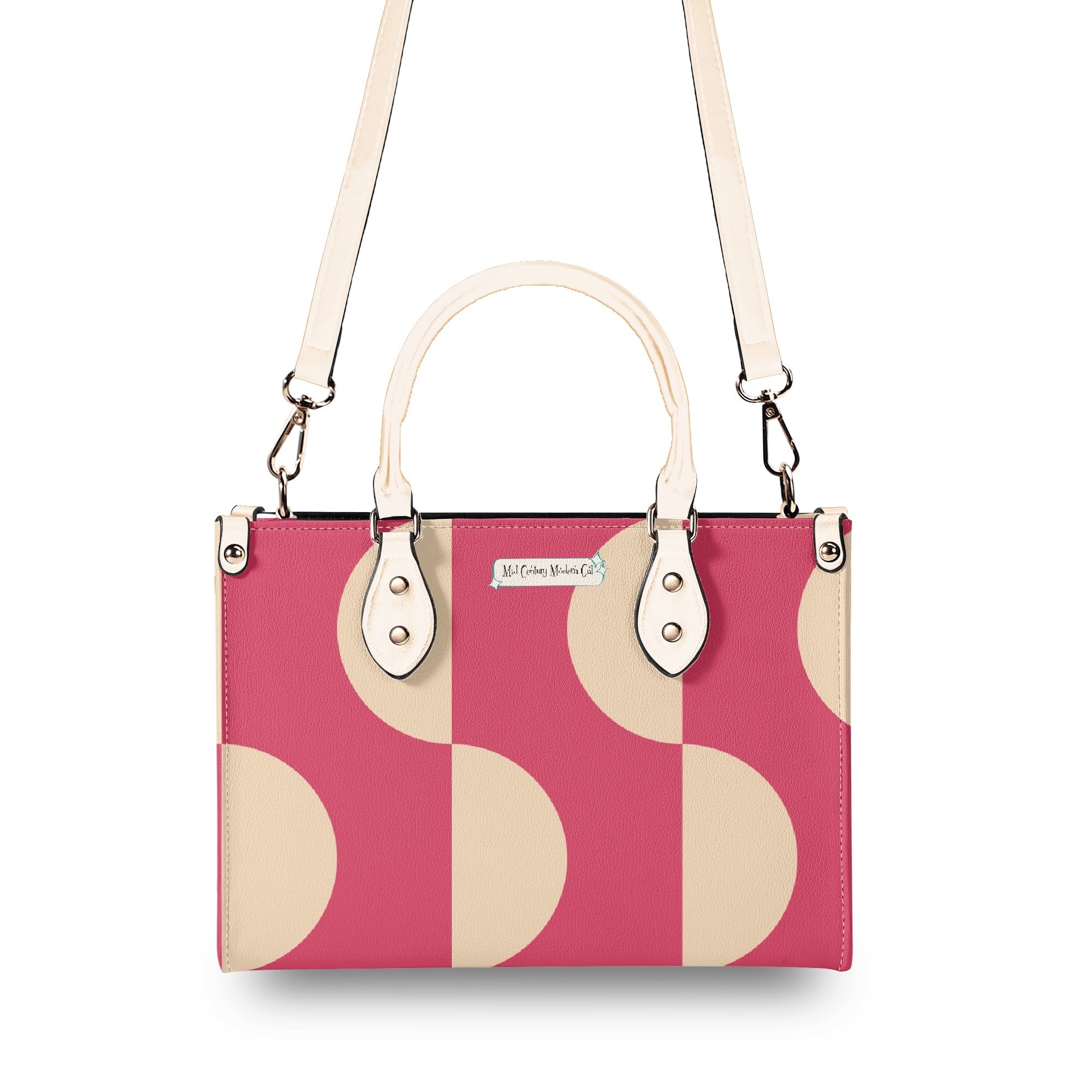 Mid Century Modern Gal Signature Atomic Cat,  Floral Spring Summer Handbag, Shoulder Bag - Mid Century Modern Gal