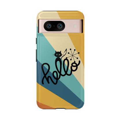 Atomic Groovy Cat, Retro, Kitschy, Hello Starburst, Mid Mod Smart Phone Tough Phone Cases