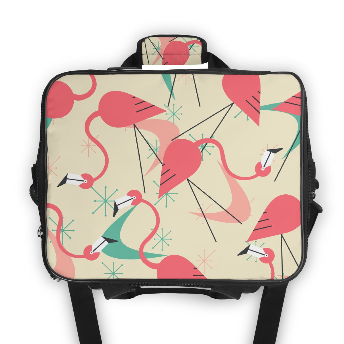 Retro Flamingo Modern Kitschy Quirky Dancing Flamingos Summer Vibes Mod Beach, Pool Cooler Bag - Mid Century Modern Gal