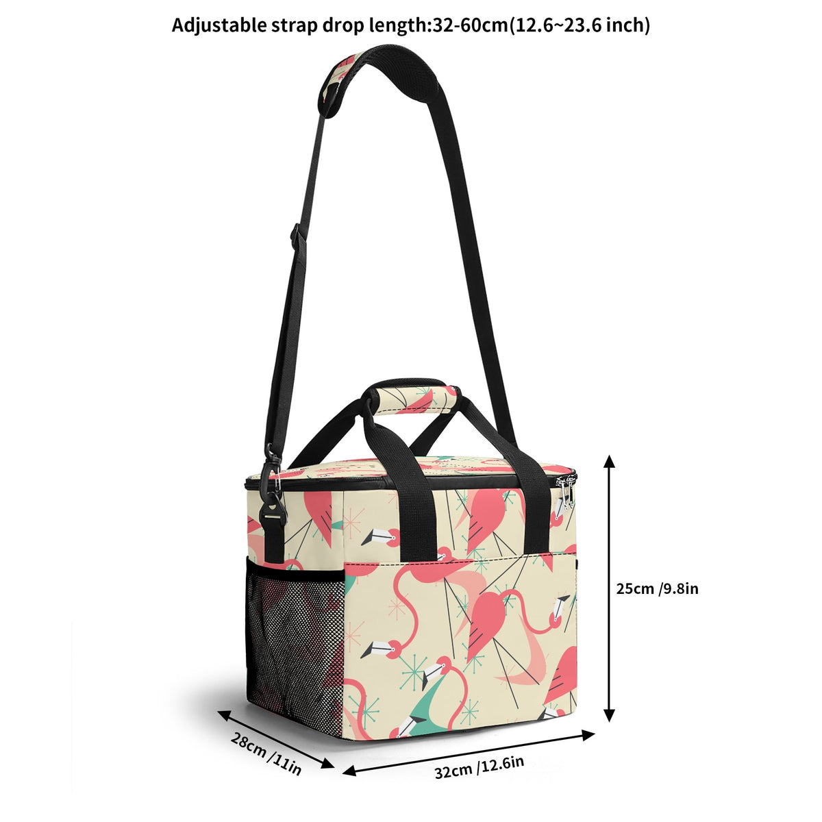 Retro Flamingo Modern Kitschy Quirky Dancing Flamingos Summer Vibes Mod Beach, Pool Cooler Bag - Mid Century Modern Gal